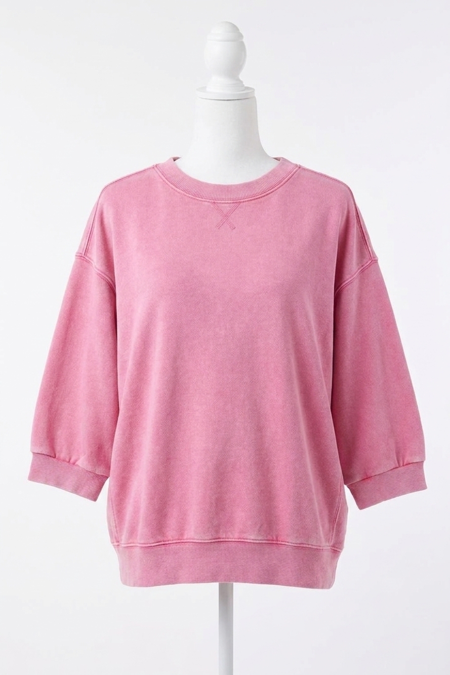 NEW PANACHE reese short sleeve sweatshirt pink in pink